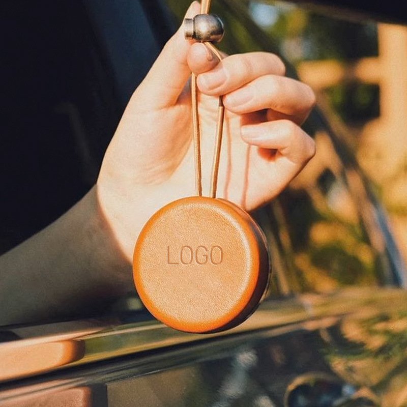56H Factory customized LOGO leather car fragrance pendant car air freshener conditioning vent clip diffuser