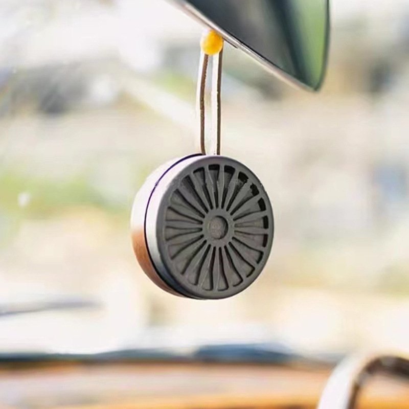 56H Factory customized LOGO leather car fragrance pendant car air freshener conditioning vent clip diffuser