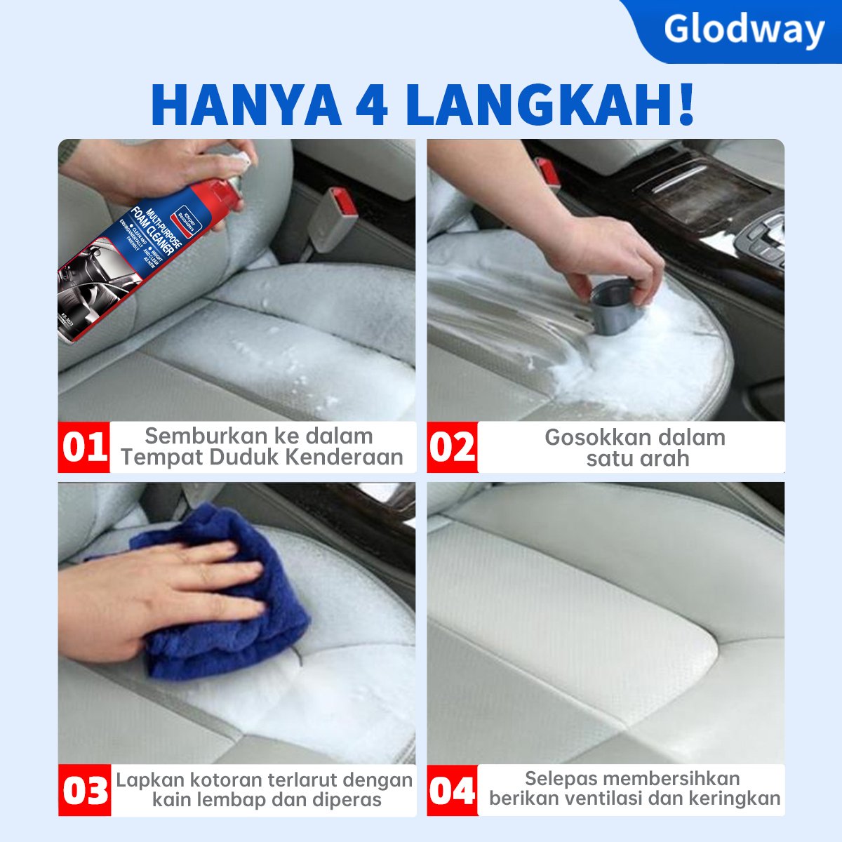 Multifunctional foam free-cleaning car interior cleaning agent is convenient fast and safe to remove dirt and odor
