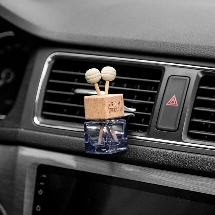 Essential Oil Diffuser Car Perfume Bottle With Clips, Aromatherapy Car Air Freshener, Colored perfume glass bottle