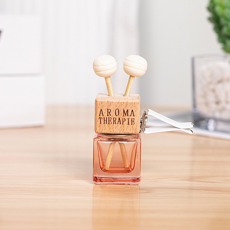 Essential Oil Diffuser Car Perfume Bottle With Clips, Aromatherapy Car Air Freshener, Colored perfume glass bottle