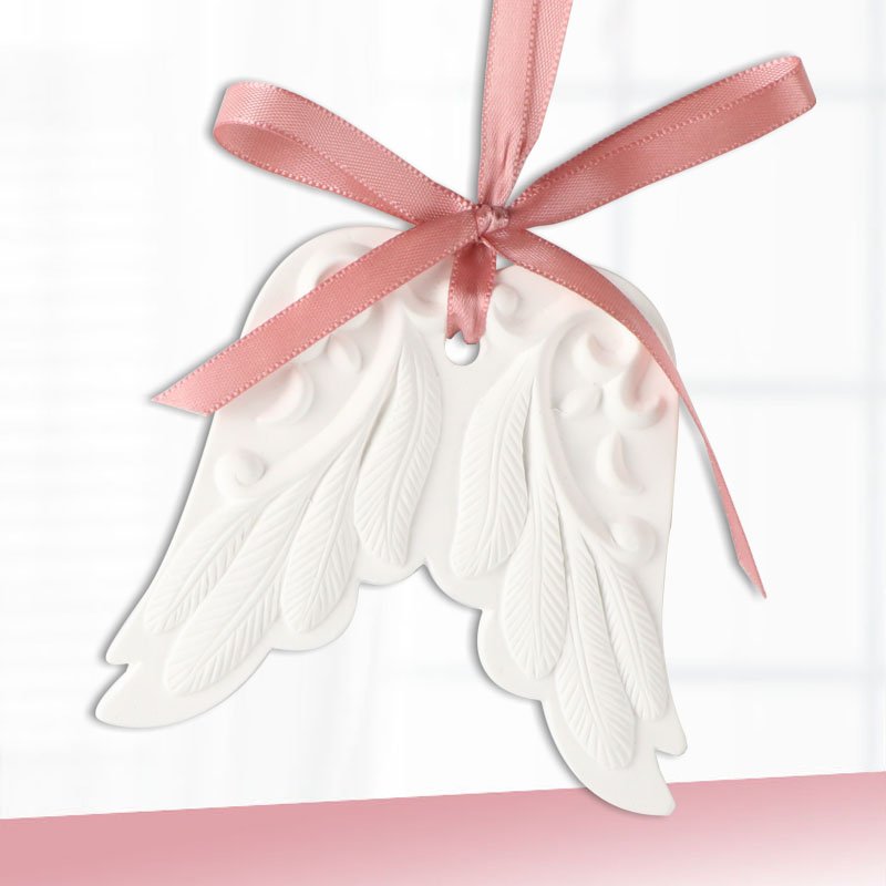 FinRu White Wings Scented Ceramic Flower Hanging Car Air Freshener Aroma Plaster Porcelain Fragrance Essential Oil Diffuser