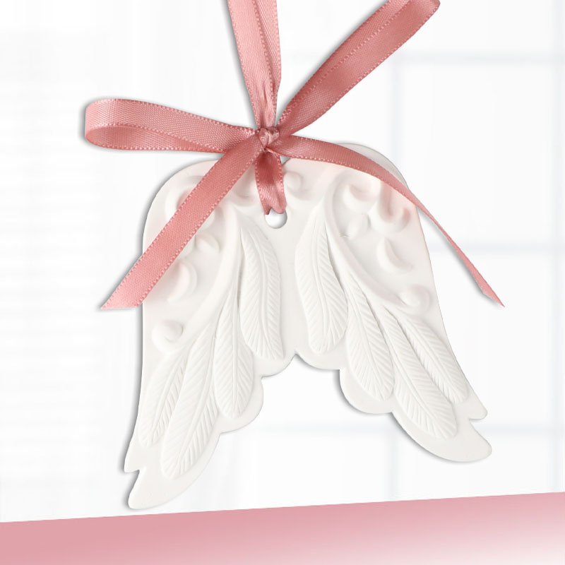 FinRu White Wings Scented Ceramic Flower Hanging Car Air Freshener Aroma Plaster Porcelain Fragrance Essential Oil Diffuser