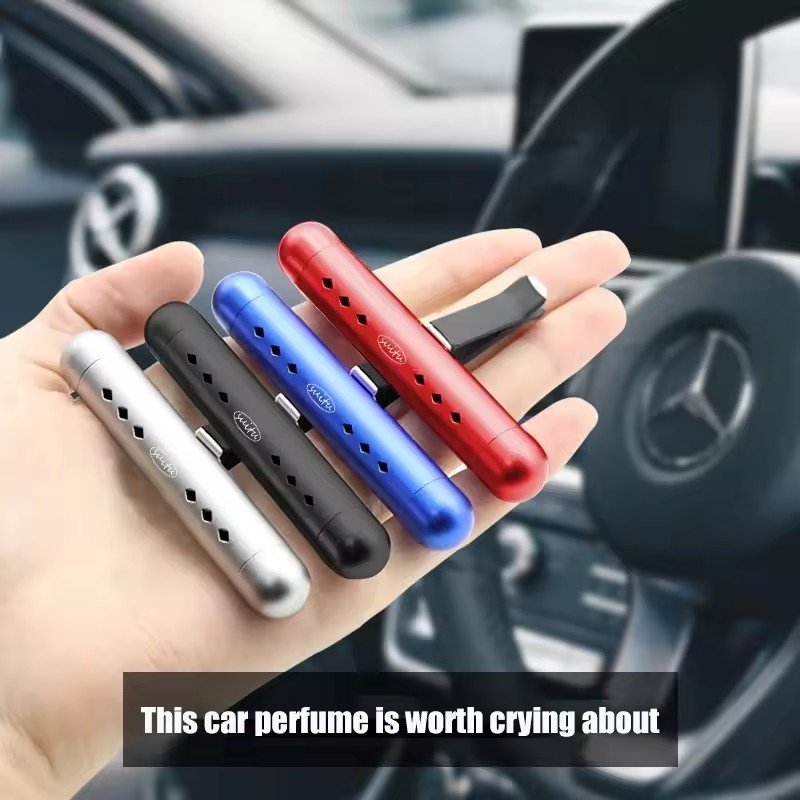 Portable light luxury metal car perfume dispenser vent auto mini odor eliminator clip diffuser scents