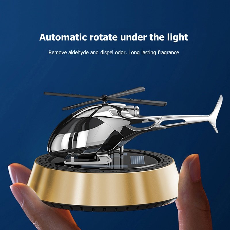 Newest 306 Degrees Rotation Helicopter Solar Airplane Car Air Freshener Solar Car Perfume For Car Dashboard