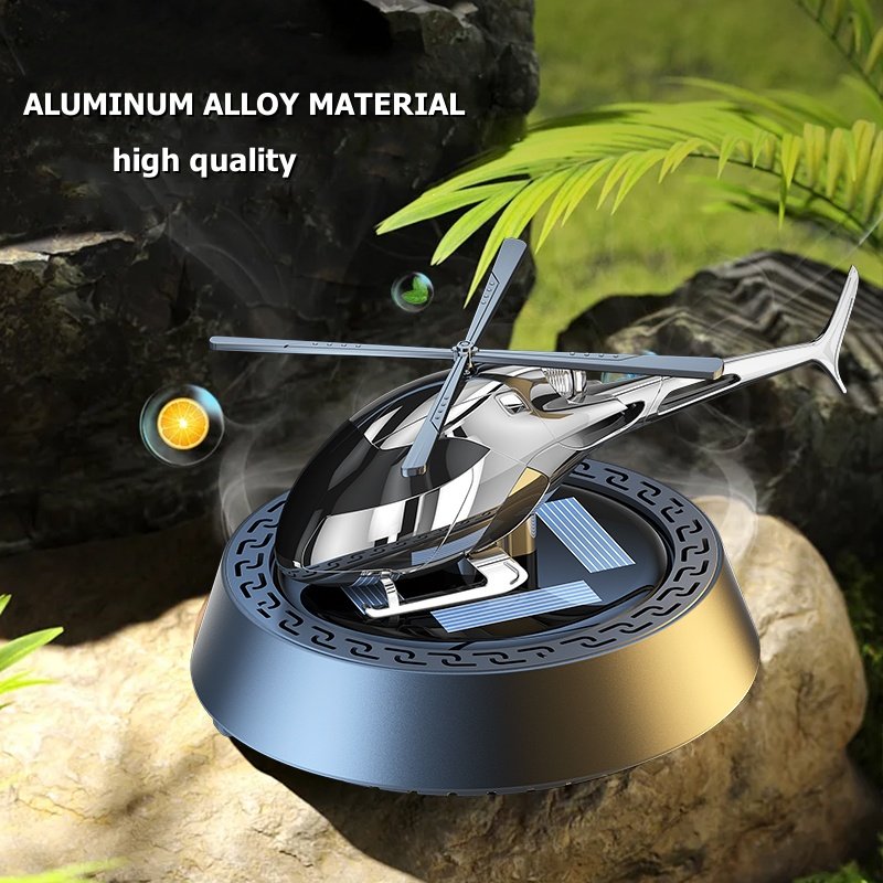 Newest 306 Degrees Rotation Helicopter Solar Airplane Car Air Freshener Solar Car Perfume For Car Dashboard