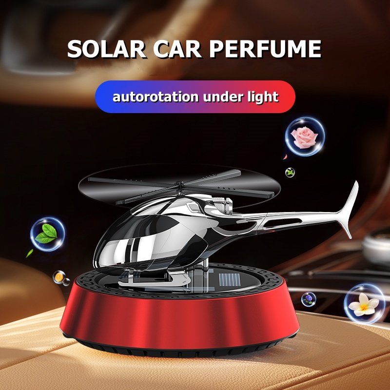 Newest 306 Degrees Rotation Helicopter Solar Airplane Car Air Freshener Solar Car Perfume For Car Dashboard