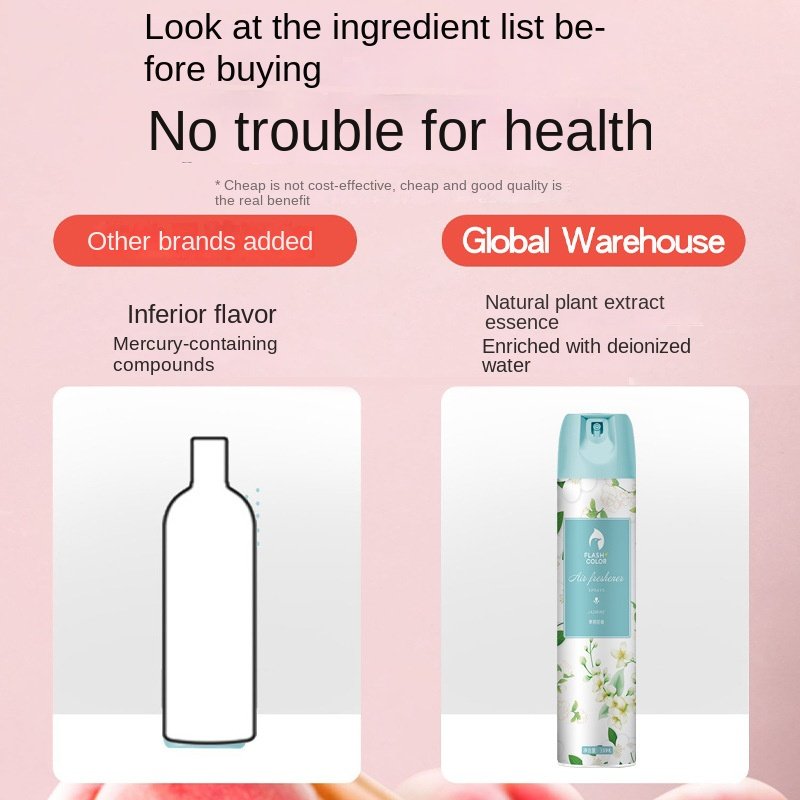 Custom 330ml Deodorant Dispenser Aerosol Spray For Household Use Lasting Automatic Air Freshener Refill Deodorant Spray