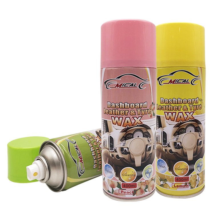 Leather Tyre Dashboard Spray Aerosol Wax for Car Interior 400ml from Factory