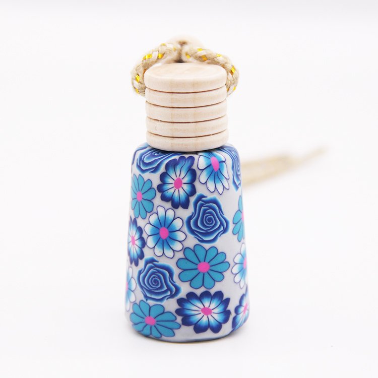 Wholesale new customized hanging liquid car air freshener perfume empty bottle with polymer clay