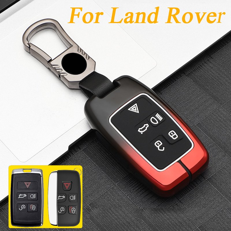 Zinc Alloy+Silicone Car Key Case for Range Rover Evoque Velar Sport Discovery Freelander 2 LR4 Land Rover Sport 5 Buttons Remote