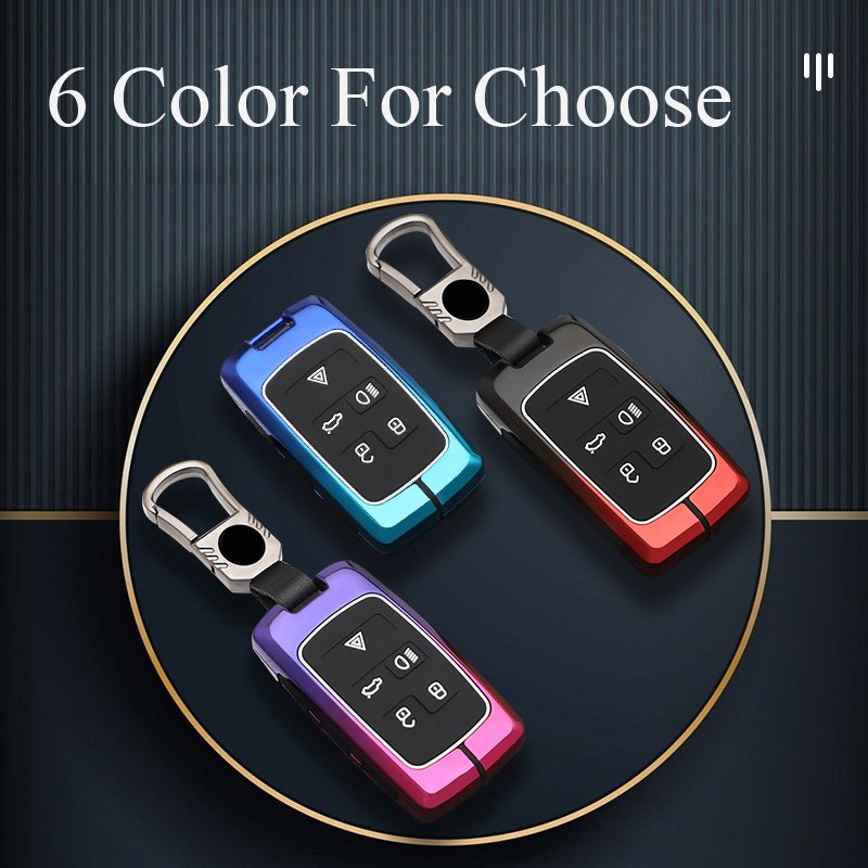 Zinc Alloy+Silicone Car Key Case for Range Rover Evoque Velar Sport Discovery Freelander 2 LR4 Land Rover Sport 5 Buttons Remote