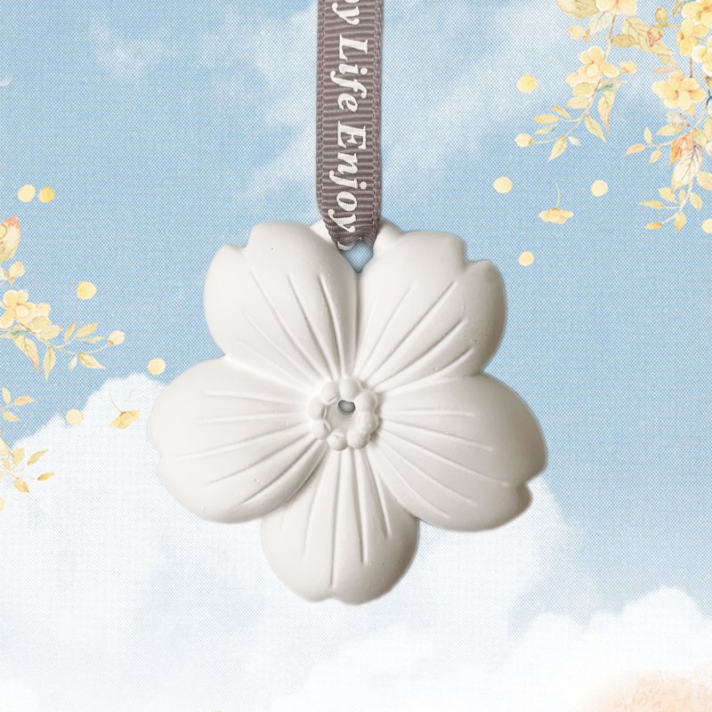 Stocked Sakura Flower Shaped Hanging Ceramic Home Fragrance Air Freshener Aroma Stone Porcelain Scented Essential Oil Diffuser