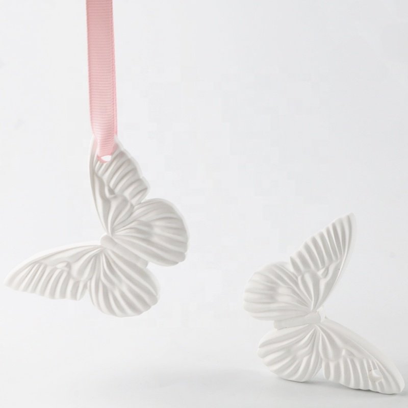 Wholesale Butterfly Shape Hanging Wardrobe Car Air Freshener Scented Ceramic Essential Oil Fragrance Aroma Plaster Diffuser