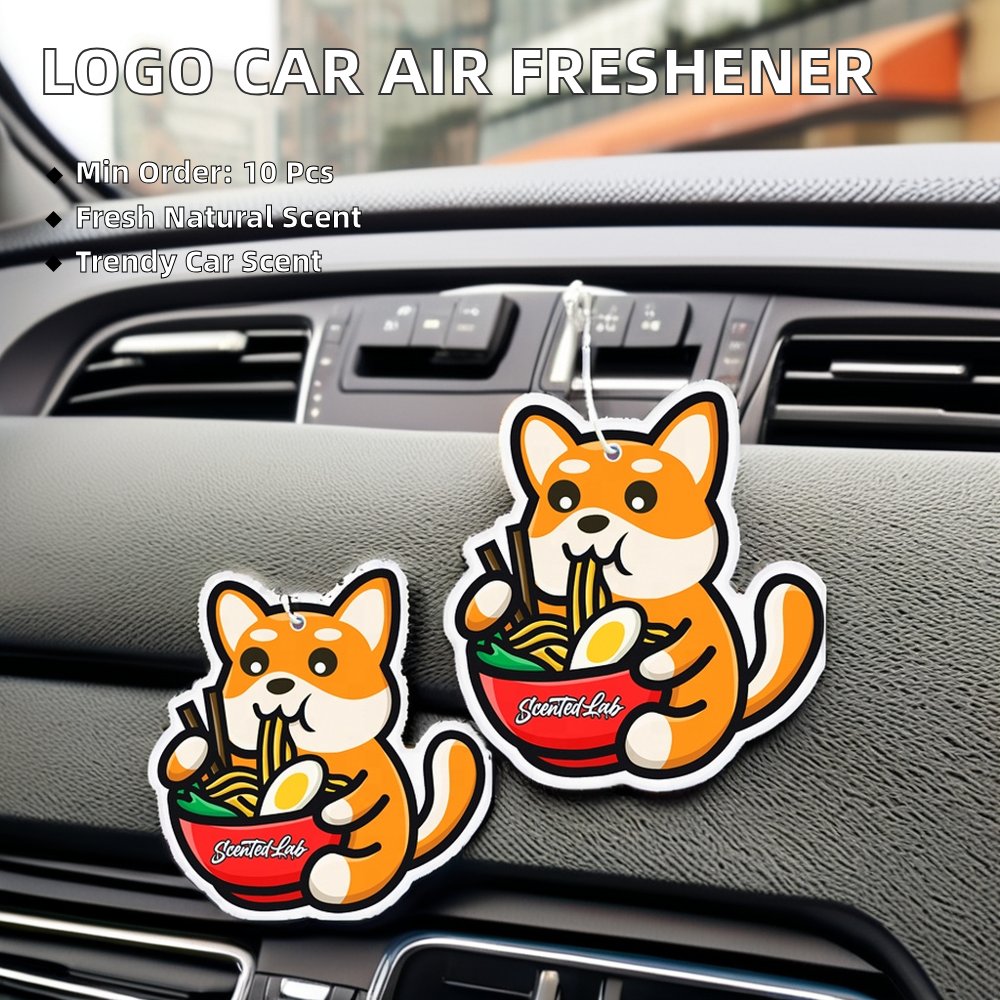 Custom Logo Paper Car Air Freshener with Good Smell Portable Gel Featuring Rose Lemon Ocean Apple Fragrances