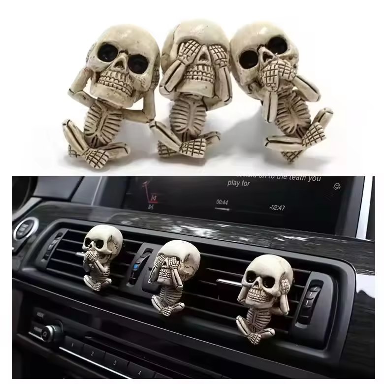Skull Car Air Freshener Vent Clip for Car Accessories Interior Decoration Cute Goth Scent Diffuser