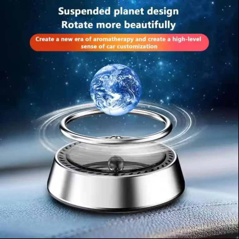 Natural smell car air fragrance freshener creative mars solar rotary essential oil aroma scents for car