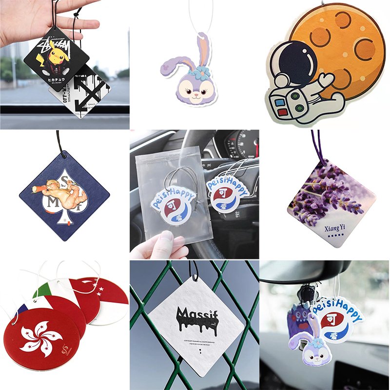 Super Strong Long Lasting Scent Custom Design Paper Car Air Freshener Different Smells Custom Air Freshener Car With Logo