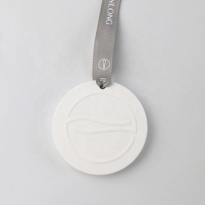 Customized Logo Round Scented Ceramic Aroma Stone Decoration Car Home Air Freshener Hanging Fragrance Plaster Tablet