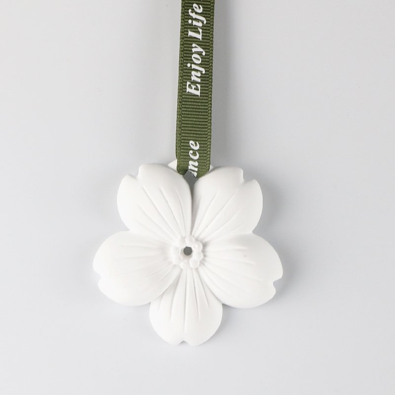 Small Cherry Blossom Hanging Fragrance Pendant Scented Ceramic Essential Oil Aroma Diffuser Stone Car Air Freshener