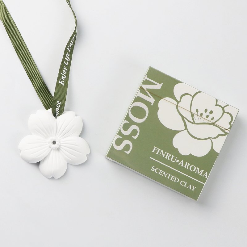 Small Cherry Blossom Hanging Fragrance Pendant Scented Ceramic Essential Oil Aroma Diffuser Stone Car Air Freshener