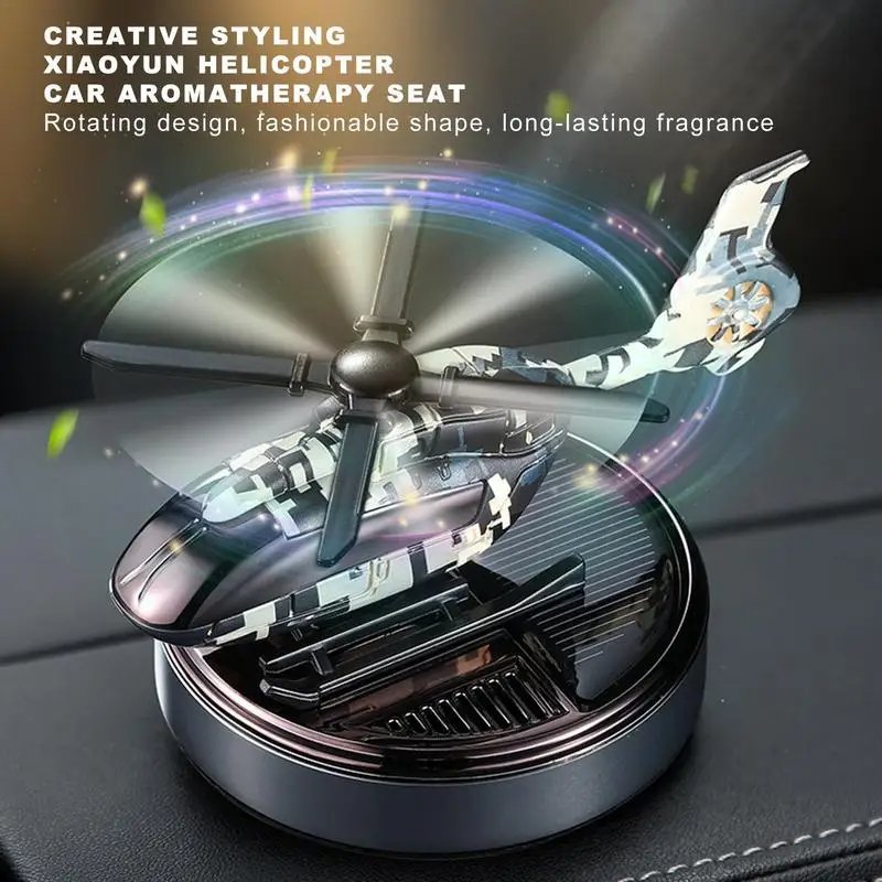 2024 New mounted automatic perfume aircraft aromatherapy essential oil Car rotating solar helicopter air freshener