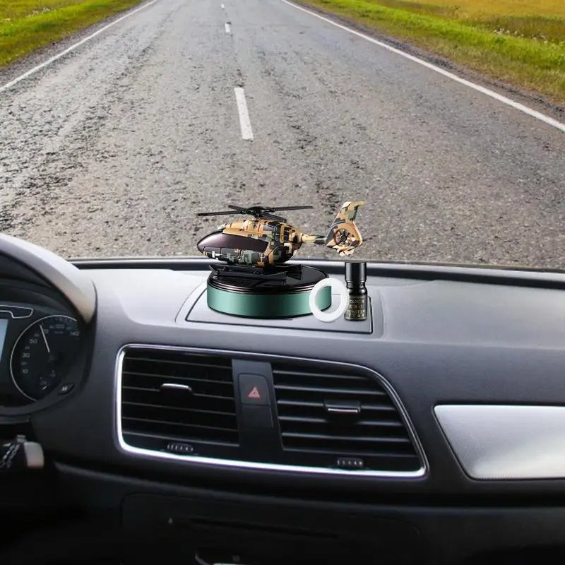 2024 New mounted automatic perfume aircraft aromatherapy essential oil Car rotating solar helicopter air freshener