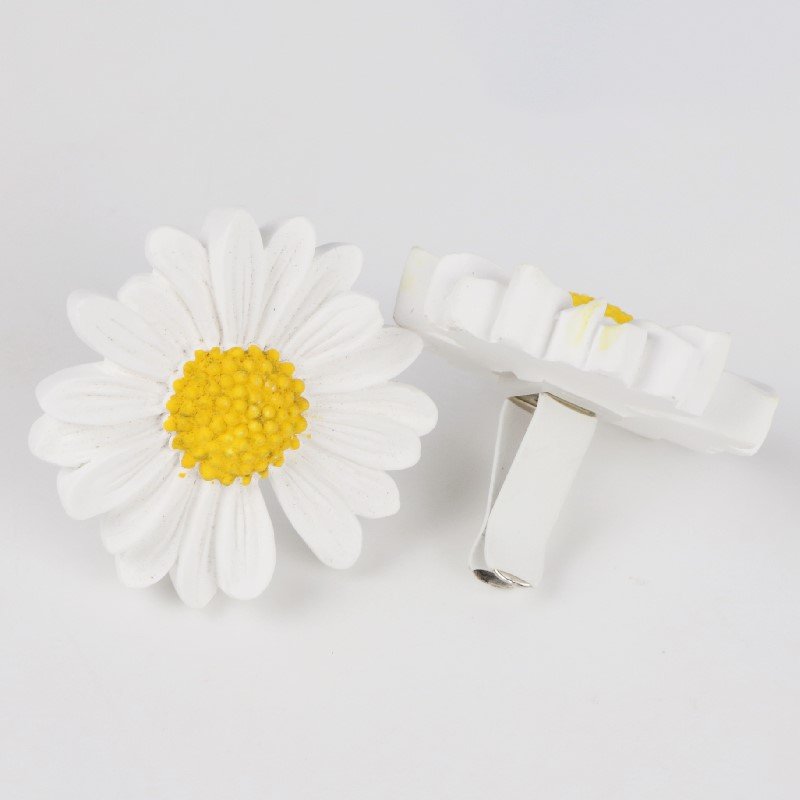 FinRu Wholesale Stocked Daisy Flower Shaped Scented Ceramic Stone Porcelain Aroma Essential Oil Fragrance Diffuser Car Freshener