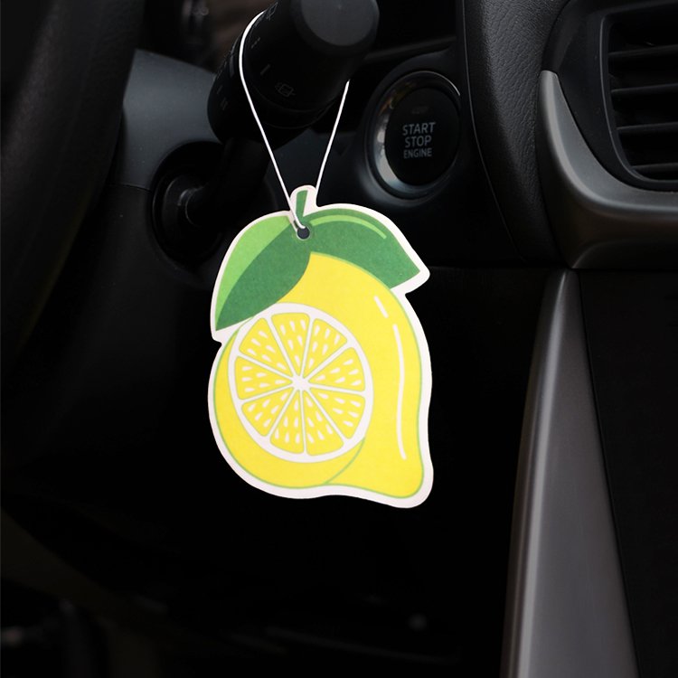 Cartoon Logo Rose Perfume Absorbent Discount Promotion Fruits Shape Paper Car Hanging Air Freshener for Home Fragrance
