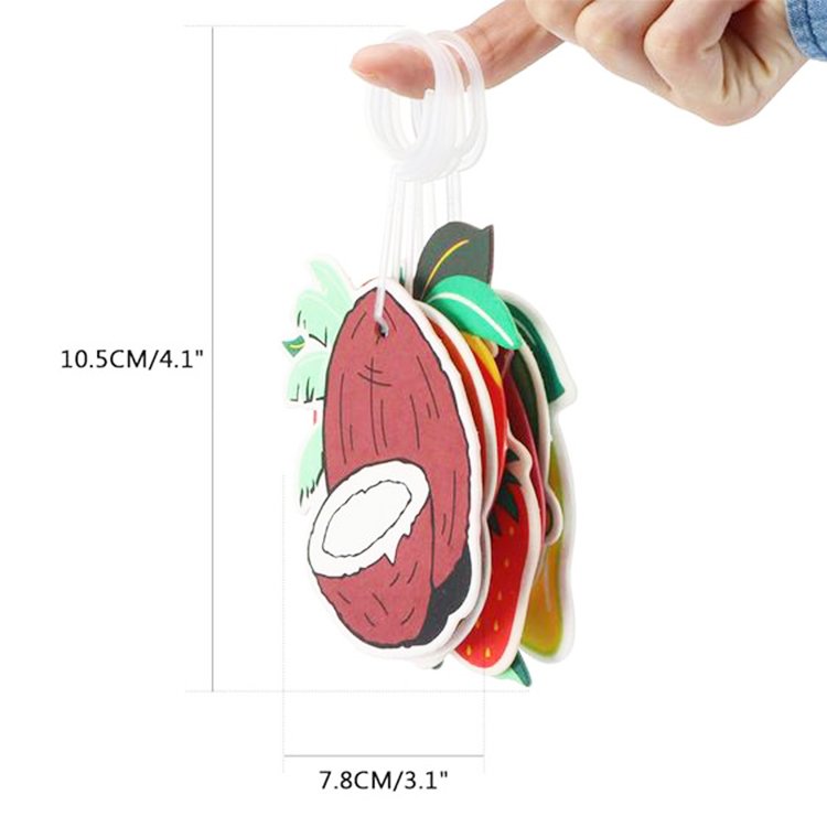 Cartoon Logo Rose Perfume Absorbent Discount Promotion Fruits Shape Paper Car Hanging Air Freshener for Home Fragrance
