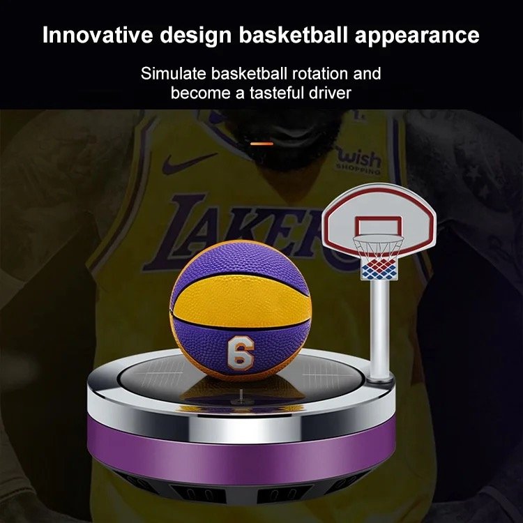 Creative solar basketball rotating car ornaments car interior center console aromatherapy rotating ornaments car perfume