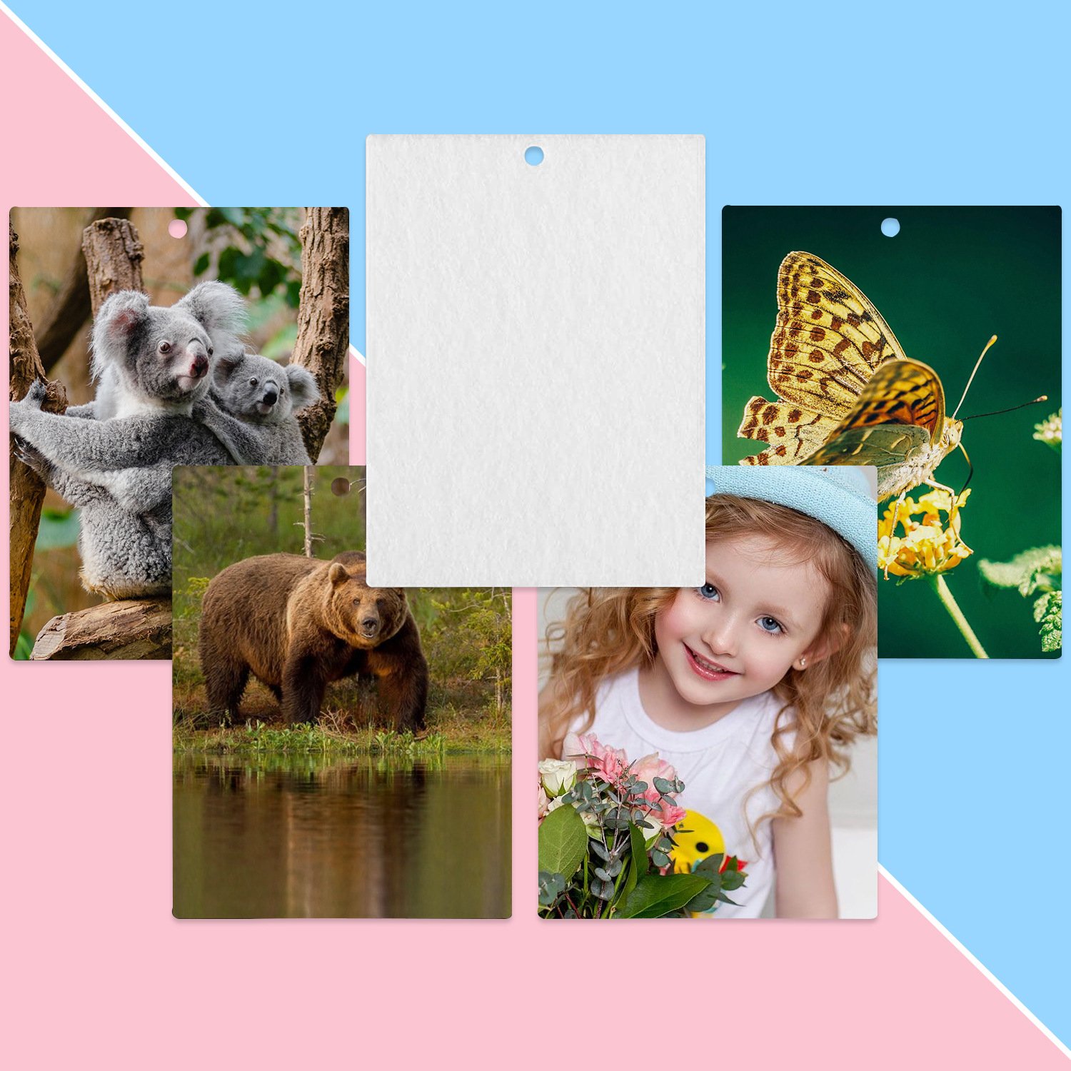 Sublimation Blanks Air Freshener Sheets for Car and Home Polyester Felt DIY Photo Print Air Freshener Sheets