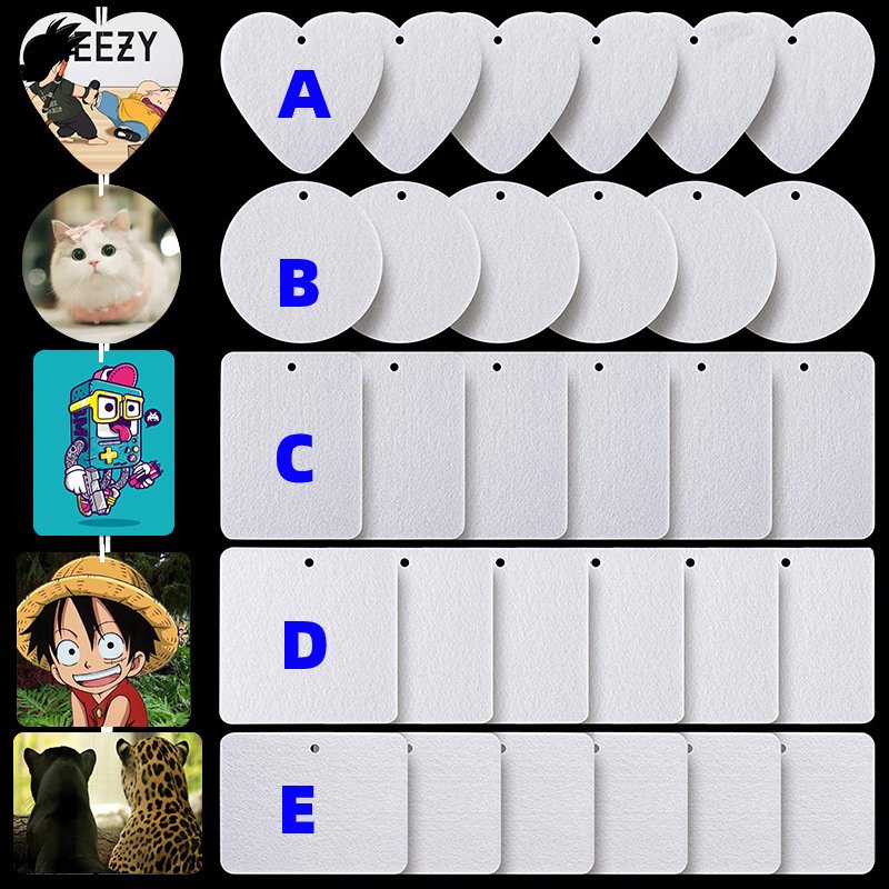 Sublimation Blanks Air Freshener Sheets for Car and Home Polyester Felt DIY Photo Print Air Freshener Sheets