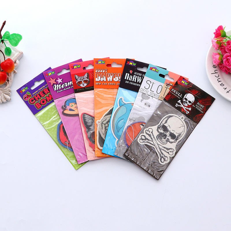 Personalized Custom Logo Paper Car Hanging Car Air Fragrance Freshener for Different Shapes Scents 12 Piece Blind Box