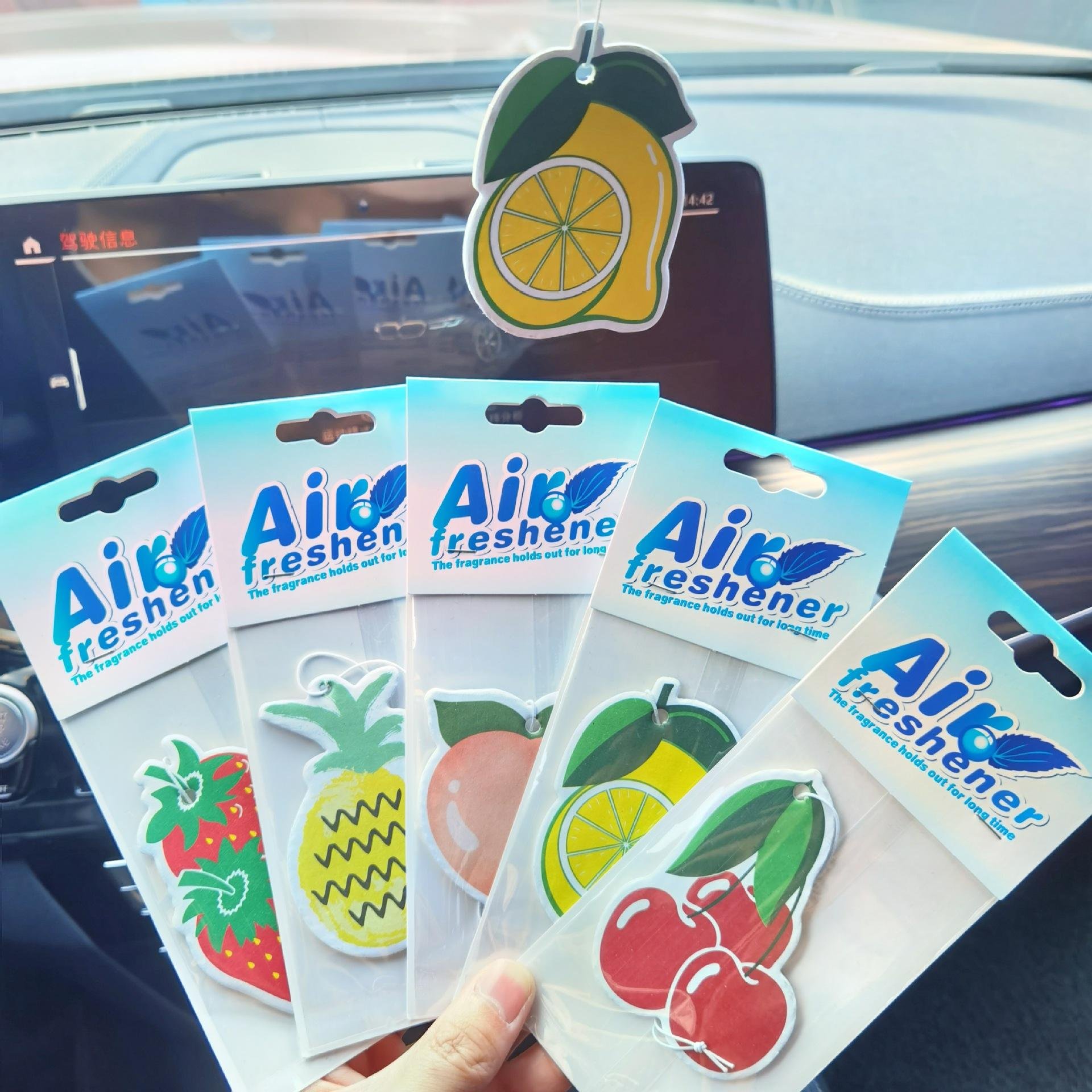 Personalized Custom Logo Paper Car Hanging Car Air Fragrance Freshener for Different Shapes Scents 12 Piece Blind Box