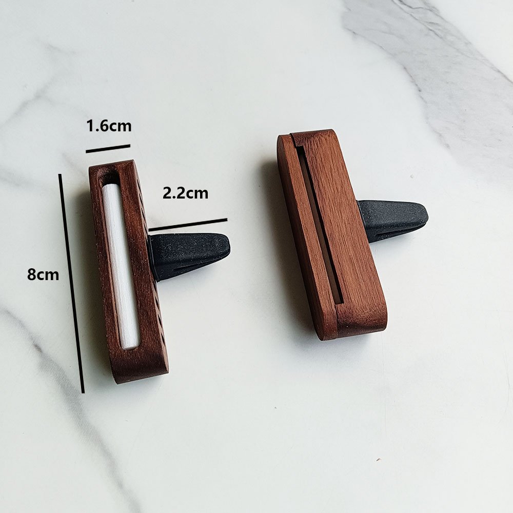 Black Walnut Wood Car Oil Essential Diffuser With Vent Clip Custom Logo Father's Day Wooden Car Air Freshener Oil Essential
