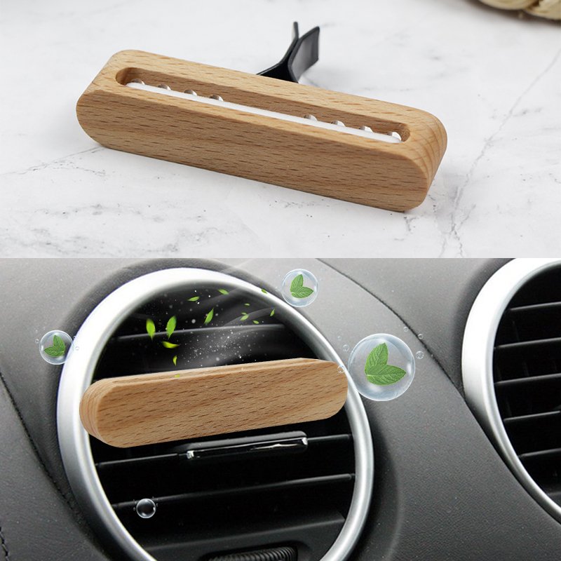 Factory Direct Wooden Car Air Freshener Air Vent Clip Outlet Condition Diffuser Solid Perfume Car Aromatherapy
