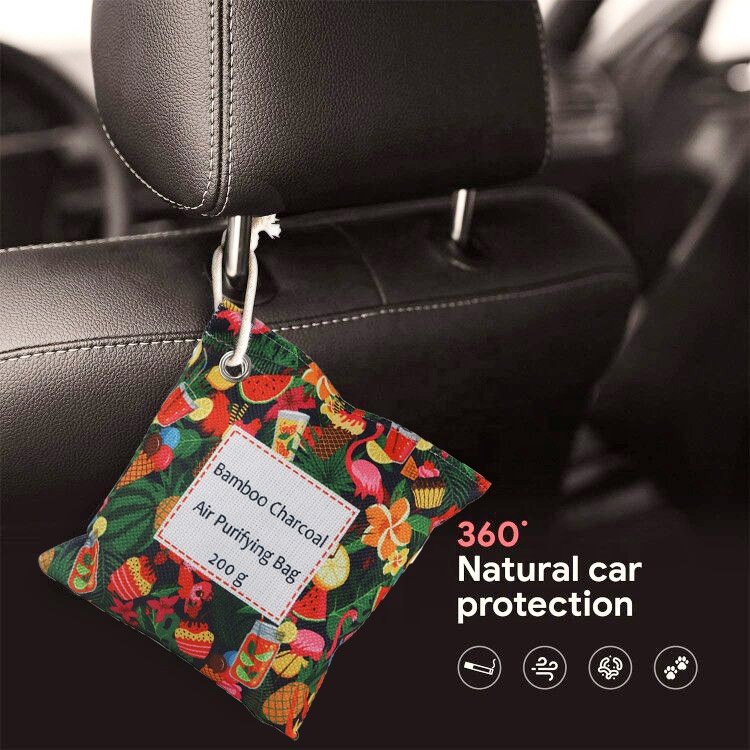 Freshening Odor 200g Absorber Bamboo Charcoal hanging wardrobe air freshener Purifying Bags For Closets