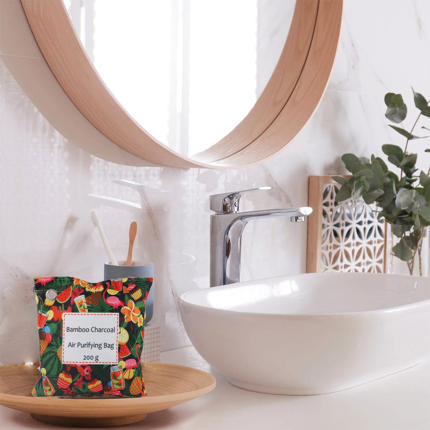 Freshening Odor 200g Absorber Bamboo Charcoal hanging wardrobe air freshener Purifying Bags For Closets