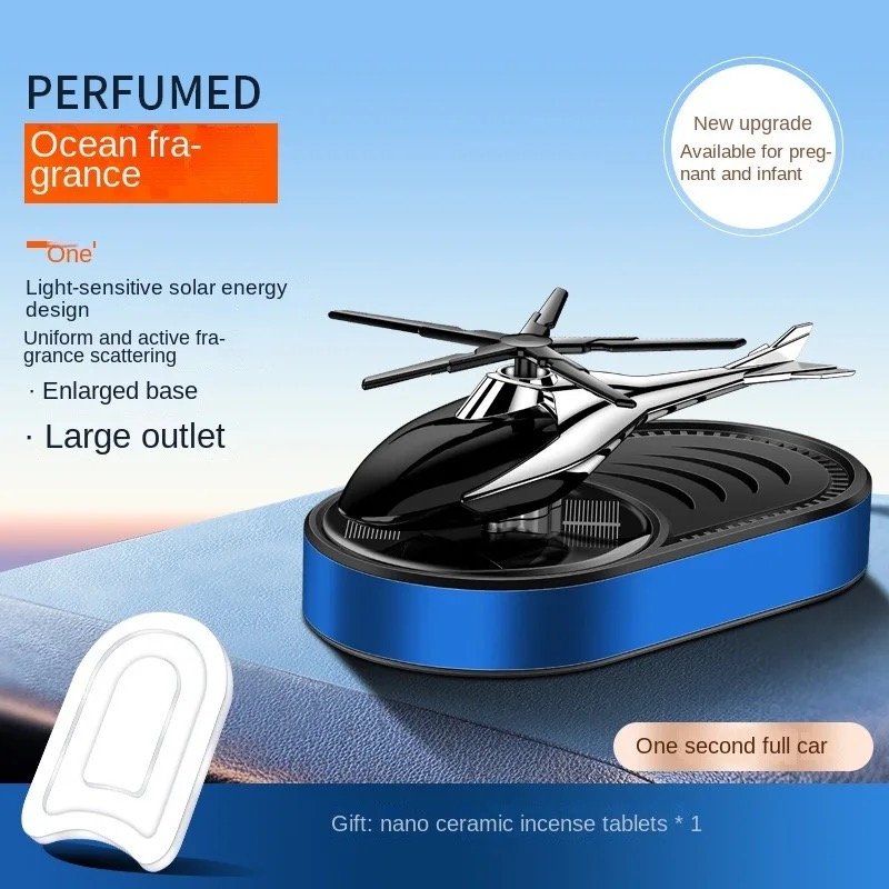 Portable solar helicopter ornaments car perfume car aromatherapy car long-lasting light fragrance deodorization