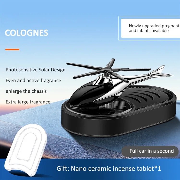 Portable solar helicopter ornaments car perfume car aromatherapy car long-lasting light fragrance deodorization