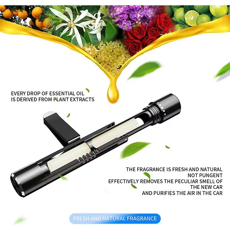 Exclusive black mini vent clip car air freshener diffuser natural fragrance modern car mounted aromatherapy device for car