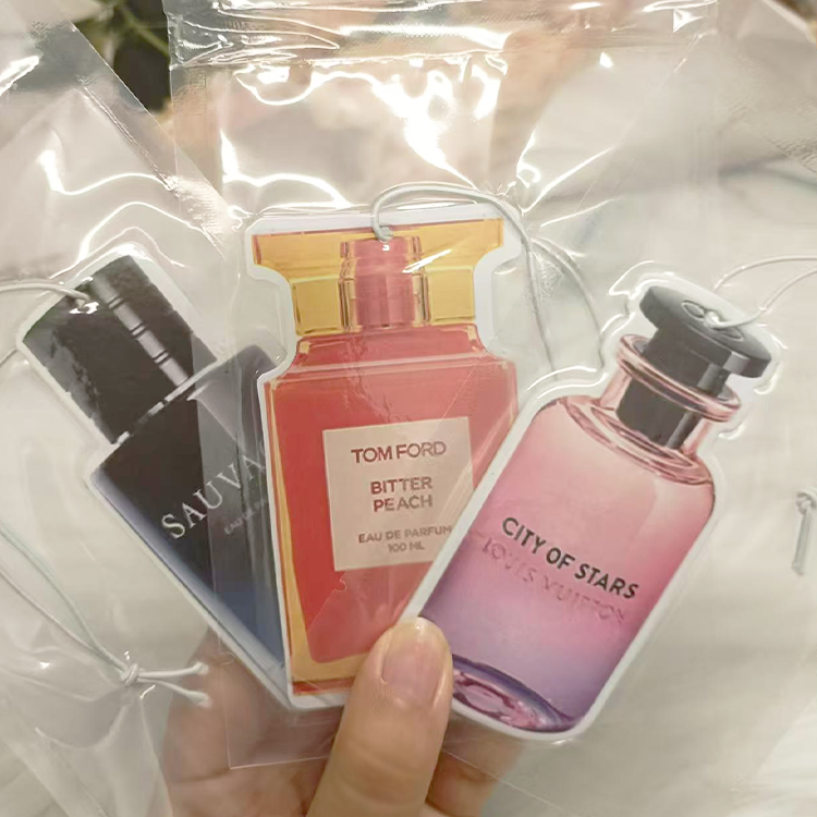 Popular new style hanging paper flowers fragrance custom car air freshener long lasting perfume bottle design air freshener