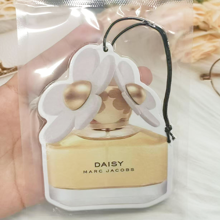 Popular new style hanging paper flowers fragrance custom car air freshener long lasting perfume bottle design air freshener