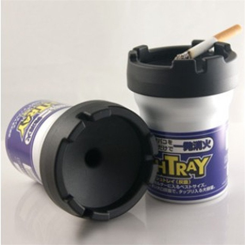 Car Ashtray with Lid Auto Ashtray LED Easy Clean Up Detachable Ashtray