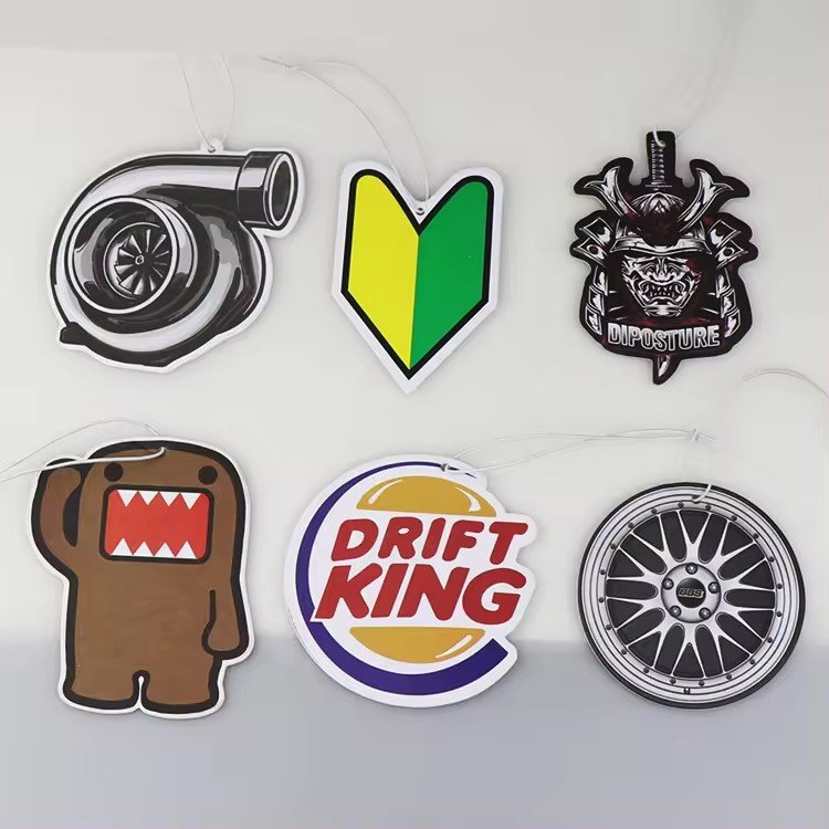 Cartoon multiple shapes car air freshener solid perfume paper scents diffuser auto aromatherapy for car