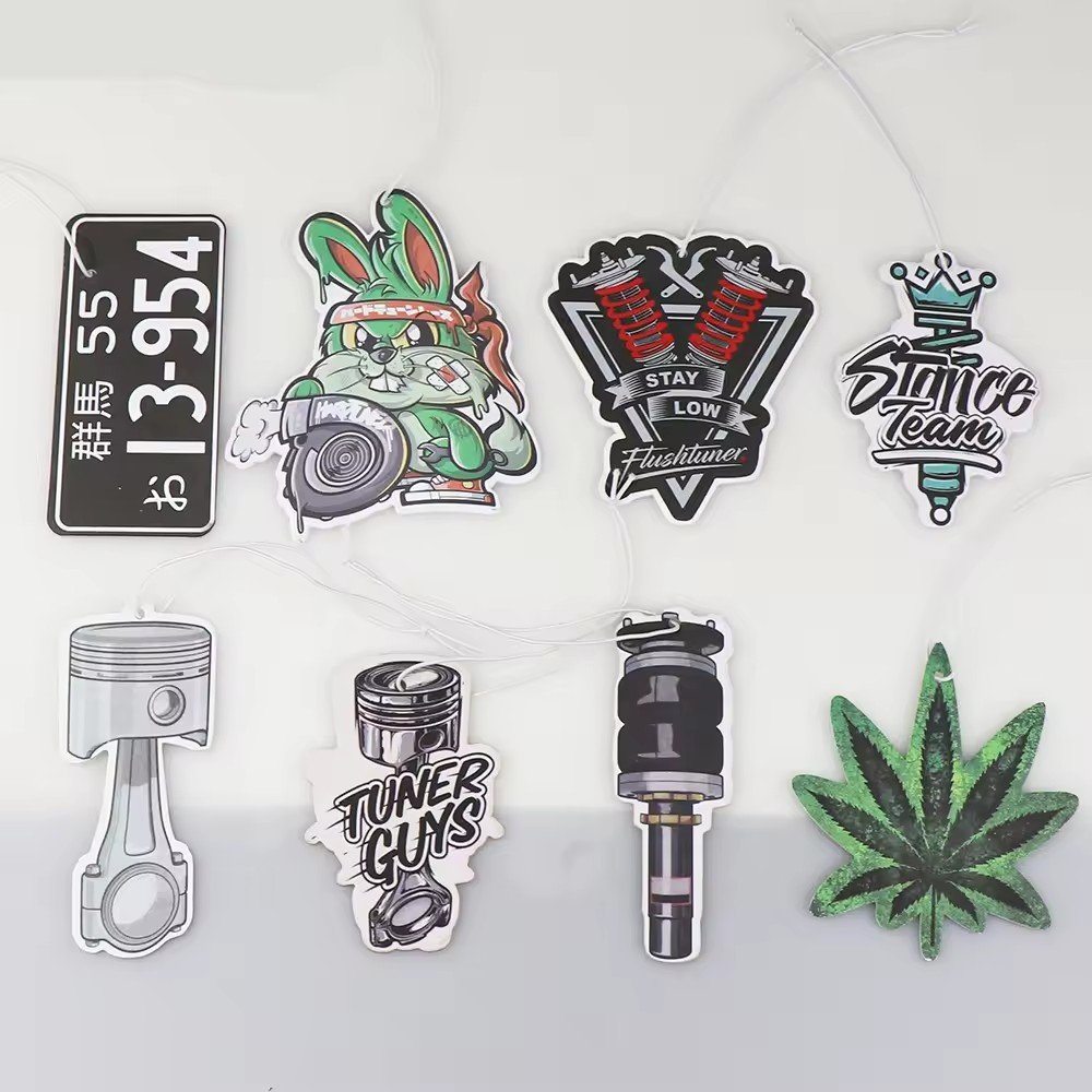 Cartoon multiple shapes car air freshener solid perfume paper scents diffuser auto aromatherapy for car
