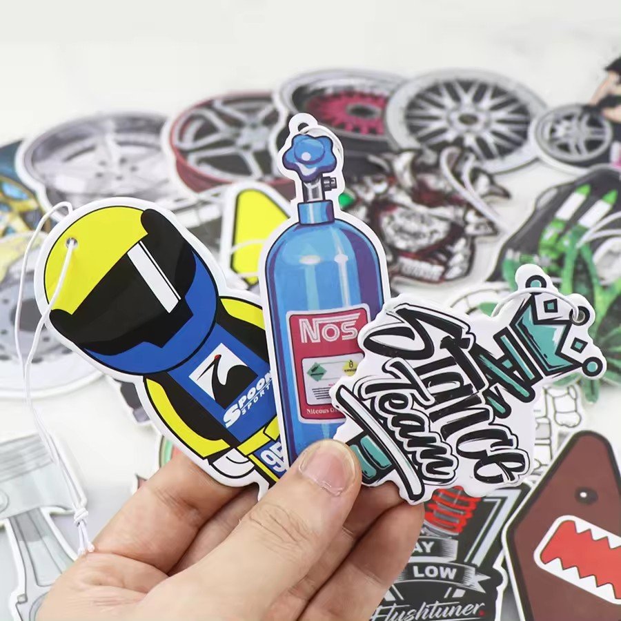 Cartoon multiple shapes car air freshener solid perfume paper scents diffuser auto aromatherapy for car