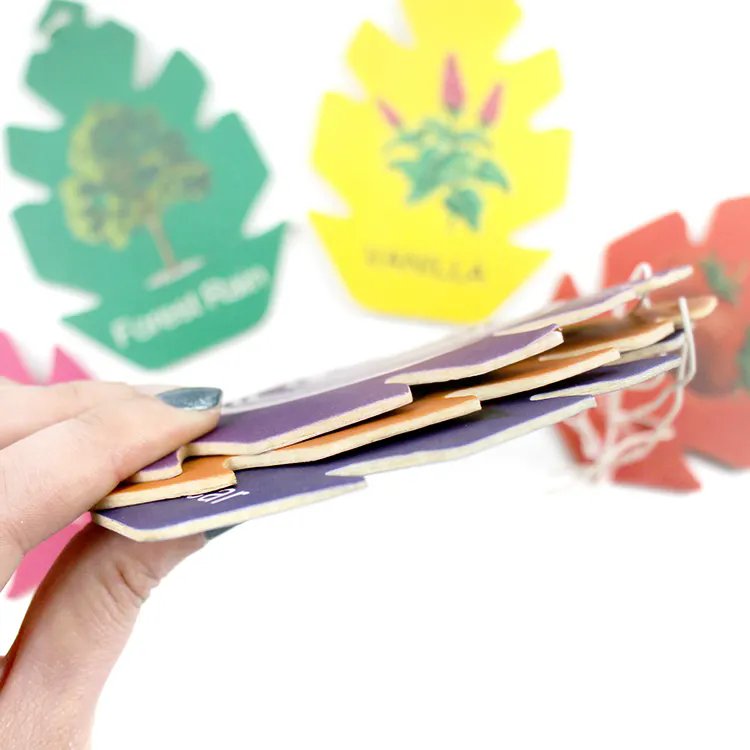 Wholesale custom car perfume card scented paper card little tree hanging paper car air freshener