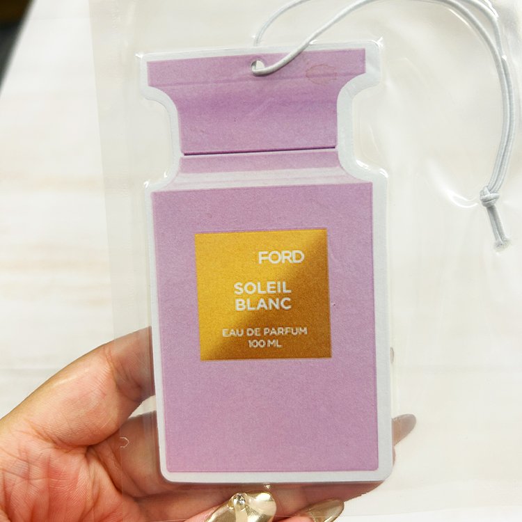 Factory brand perfume luxury bottle design hanging paper car air freshener custom designer car freshener